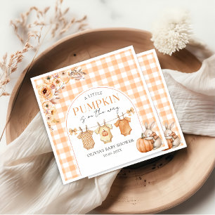 Serviette En Papier Un Baby shower Floral Un Peu Citrouille
