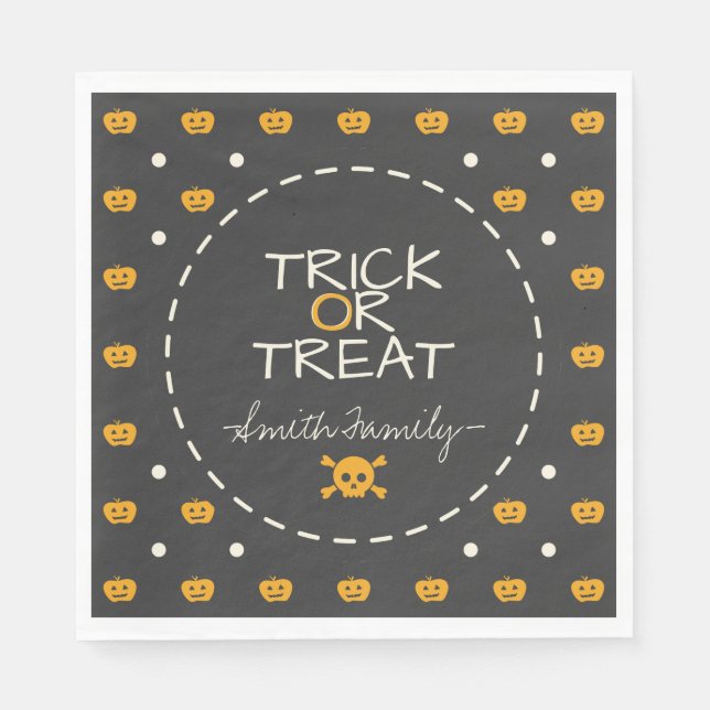Serviette En Papier Un Bac Ou Un Traitement. Jack-o'-lantern White Poi (Devant)