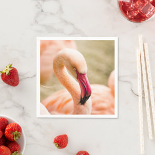 Serviette En Papier Un Beau Flamant rose Rose