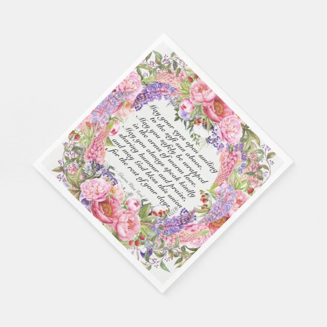 Serviette En Papier Un Beau Jour Pour Un Mariage (Coin)