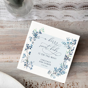 Serviette En Papier Un Bébé Berry Sweet est sur le chemin du Baby show