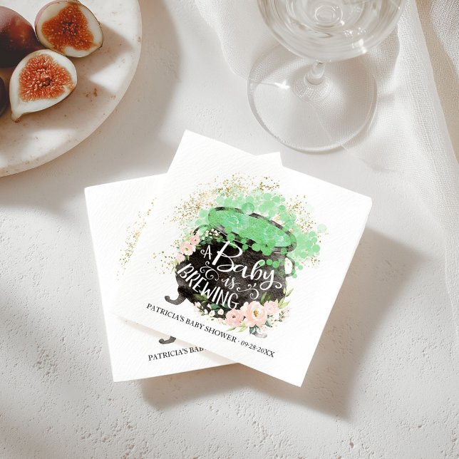 Serviette En Papier Un bébé brasse un Baby shower de fille d'Halloween (Créateur téléchargé)