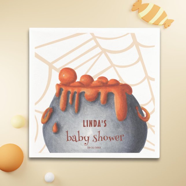 Serviette En Papier Un bébé brasse un Baby shower d'Halloween (Créateur téléchargé)