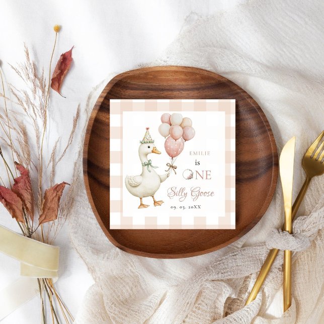 Serviette En Papier Un bébé d'oie sotte 1er anniversaire (Créateur téléchargé)