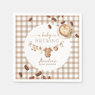 Serviette En Papier Un bébé prépare un café Baby Shower 