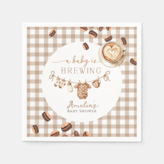 Serviette En Papier Un bébé prépare un café Baby Shower 