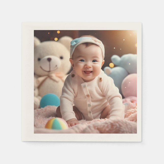 Serviette En Papier Un bébé souriant (Devant)
