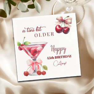 Serviette En Papier Un Chic Tini Bit Plus Vieux Martini Cerise 45e Ann
