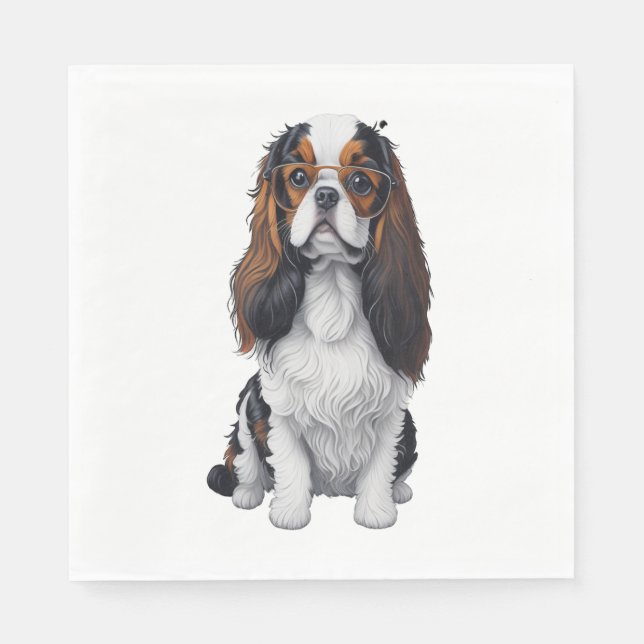 Serviette En Papier Un chien mignon, le roi Charles Spaniel (Devant)