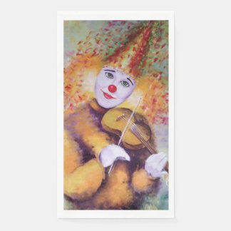 Serviette En Papier Un clown doux jouant du violon