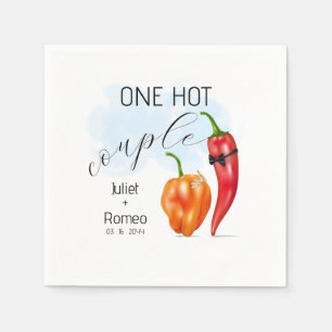 Serviette En Papier Un Couple Chaud Piment De Mariage