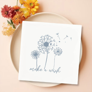 Serviette En Papier Un Dandelion À Souffle Minimaliste Faites Un Souha