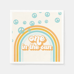 Serviette En Papier Un dans le Soleil Retro Boy 1er Anniversaire