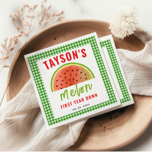 Serviette En Papier Un dans un Melon 1er Anniversaire – Joli Pastèque