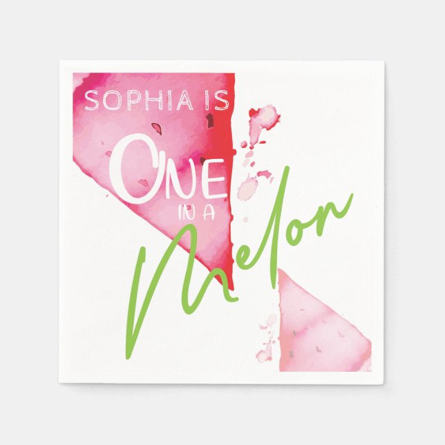 Serviette En Papier Un dans un melon anniversaire (Devant)