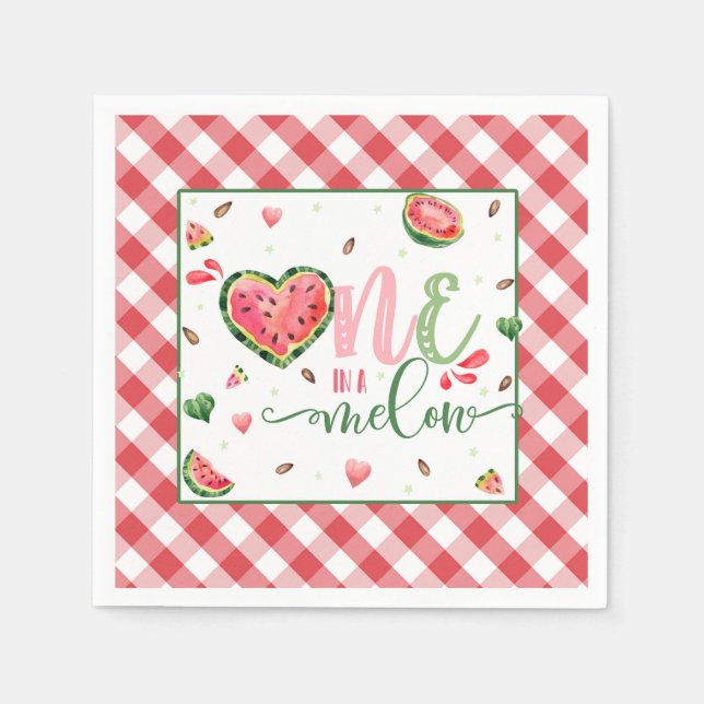 Serviette En Papier Un dans un Melon Anniversaire Napkin (Devant)