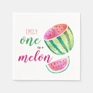 Serviette En Papier Un dans un Melon Tropical Watermelon Rose