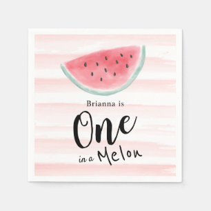 Serviette En Papier Un dans un Melon Watermelon Bande 1er Anniversaire