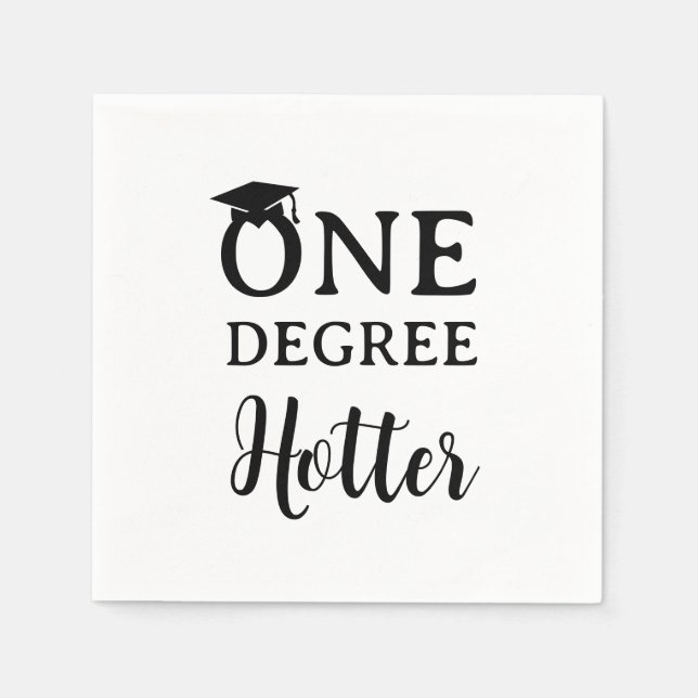 Serviette En Papier Un degré Hotter Graduation Blanc (Devant)