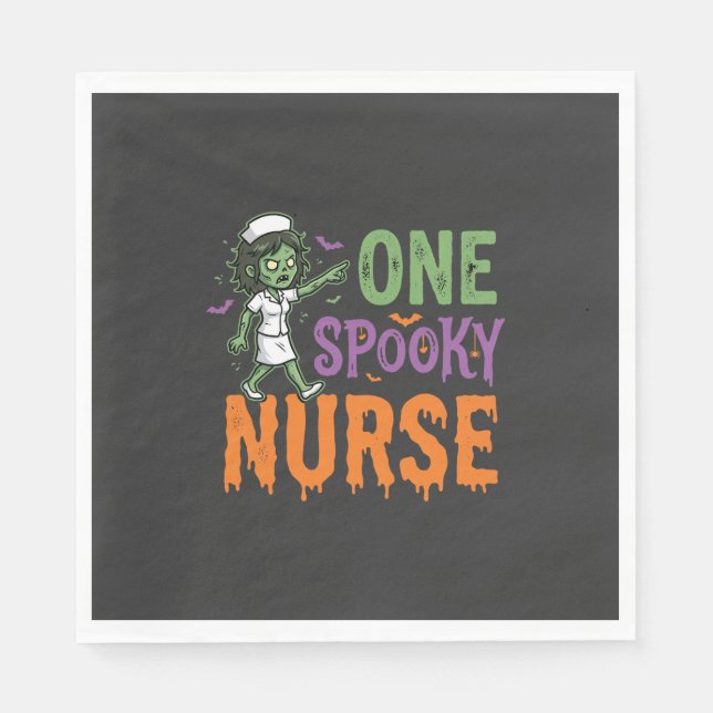 Serviette En Papier Un design d'Halloween d'infirmière effrayante (2)_ (Devant)