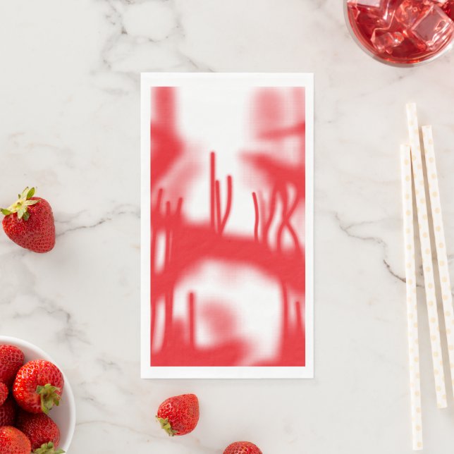 Serviette En Papier Un design graphique avec sha rouge et orange audac (En situation)
