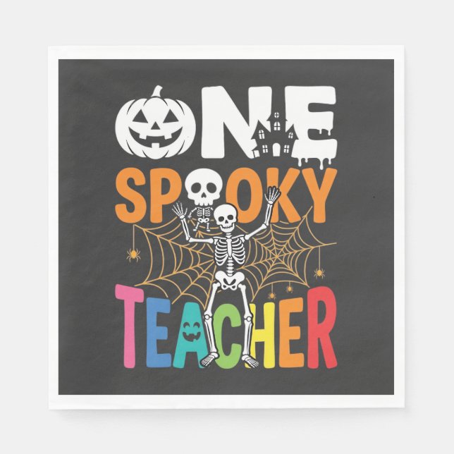 Serviette En Papier Un design Halloween d'enseignant effrayant_1 (Devant)