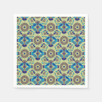 Un design textile symétrique, bleu ou