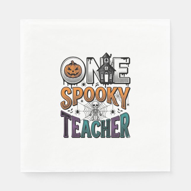 Serviette En Papier Un design vectoriel Halloween d'un professeur effr (Devant)