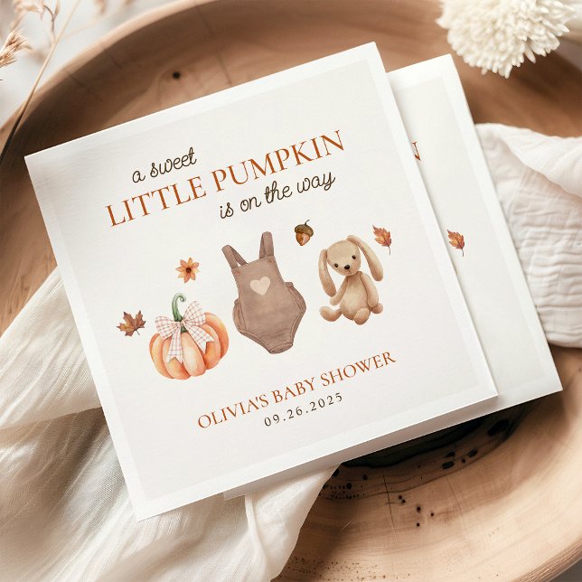 Serviette En Papier Un doux petit Citrouille Baby shower d'automne neu (Créateur téléchargé)