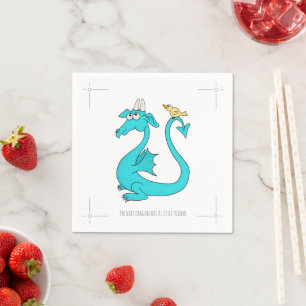 Serviette En Papier Un dragon avec l'oiseau dans les plaques de papier