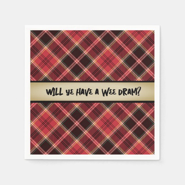 Serviette En Papier Un dram Wee de Dessous de verre en papier écossais (Devant)