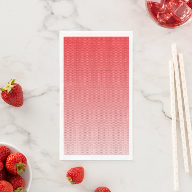 Serviette En Papier un fond rouge et blanc avec de petits carrés (En situation)