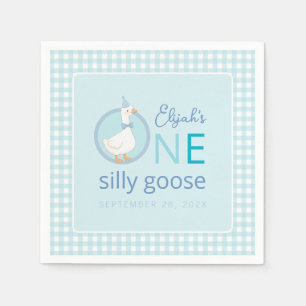 Serviette En Papier Un Garçon Rigolo Plaid Bleu Mignon Premier Anniver