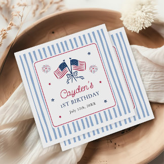 Serviette En Papier Un garçon tout américain 4 juillet 1er anniversair