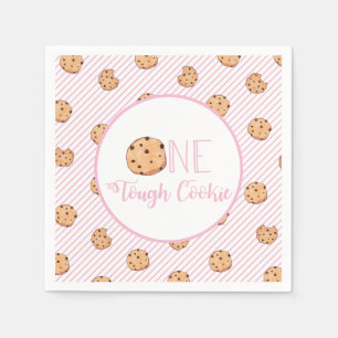 Serviette En Papier Un Gâteau Coriace Fête d'Anniversaire Lait Rose et