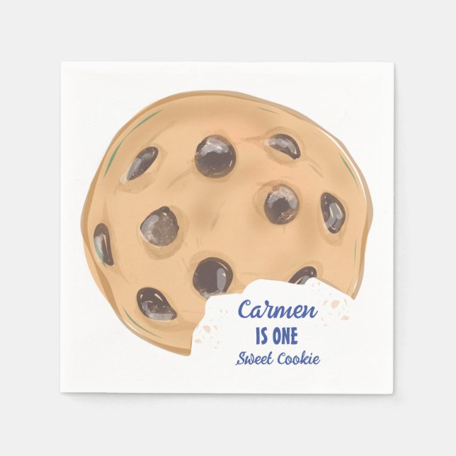 Serviette En Papier Un gâteau doux premier anniversaire (Devant)