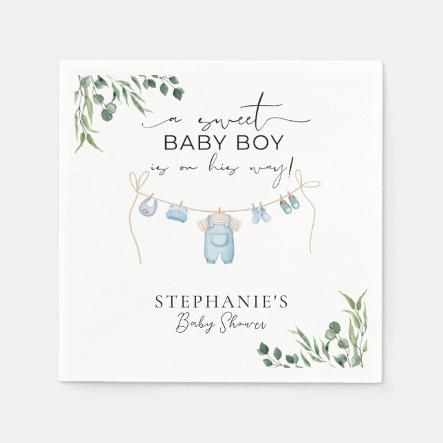 Serviette En Papier Un gentil petit garçon est en route Lave Bleue (Devant)