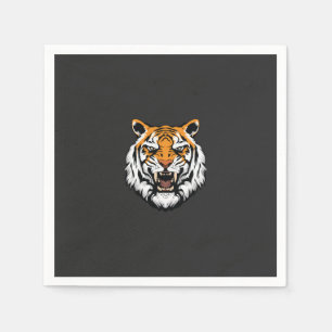 Serviette En Papier un gros plan du visage d'un tigre sur un arrière -
