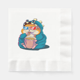 Serviette En Papier Un hamster drôle portant des lunettes mange du pop