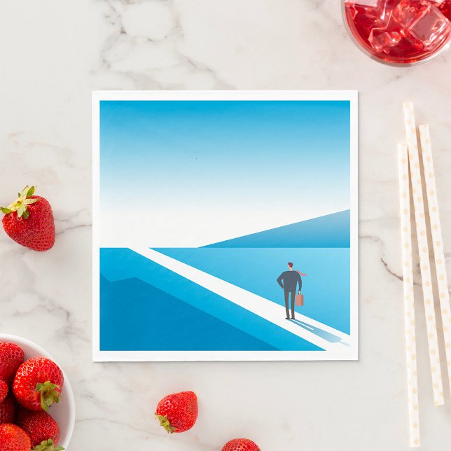 Serviette En Papier Un Homme D'Affaires À La Recherche D'Un Chemin D'A (Créateur téléchargé)