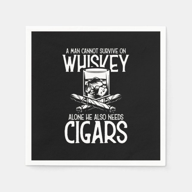 Serviette En Papier Un Homme Qui Aime Le Whiskey Et Le Cigar (Devant)