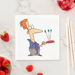 Serviette En Papier Un Homme Qui Tire Des Boules Sur Une Chauve