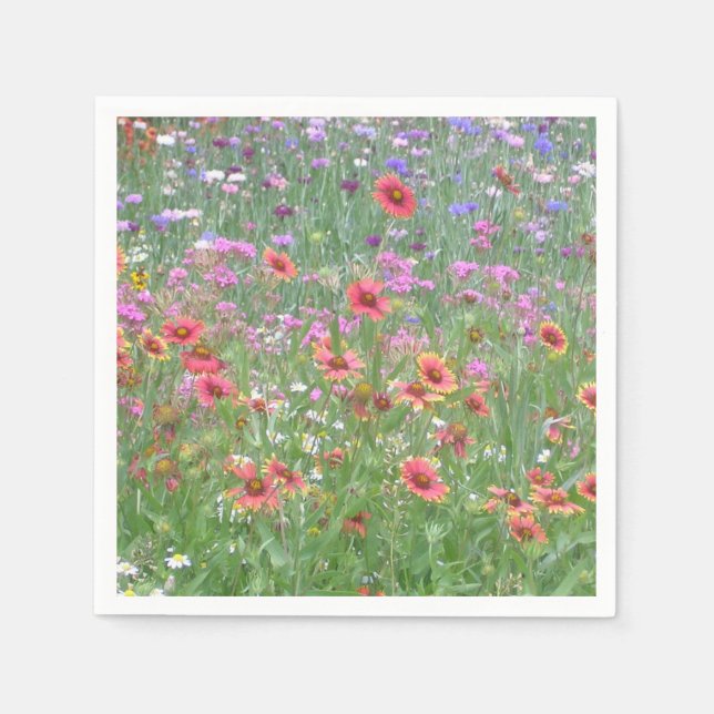 Serviette En Papier "Un jardin de fleurs sauvages !" (Devant)