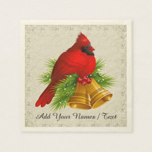 Serviette En Papier Un joli cardinal élégant Napkin - SRF