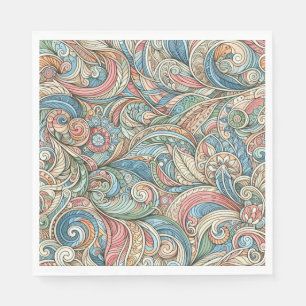 Serviette En Papier Un joli dessin abstrait représente la nature