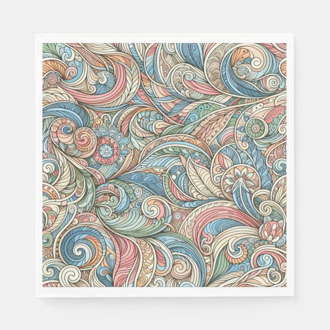 Serviette En Papier Un joli dessin abstrait représente la nature (Devant)