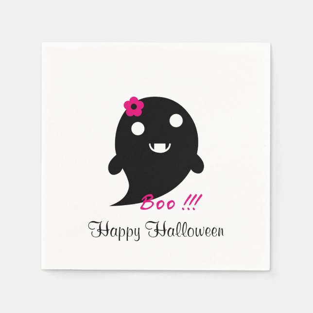 Serviette En Papier Un joli fantôme d'Halloween (Devant)