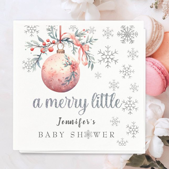 Serviette En Papier Un joyeux petit Baby shower d'hiver de Noël (Créateur téléchargé)