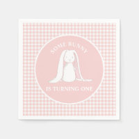 Un lapin est un rose En vichy anniversaire