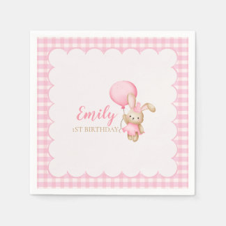 Serviette En Papier Un lapin est une première fête d'anniversaire serv